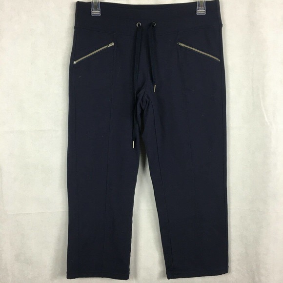 Athleta Pants Womens Sz S Blue Knit Cropped Athletic Yoga Casual Sweatpants - Picture 1 of 11
